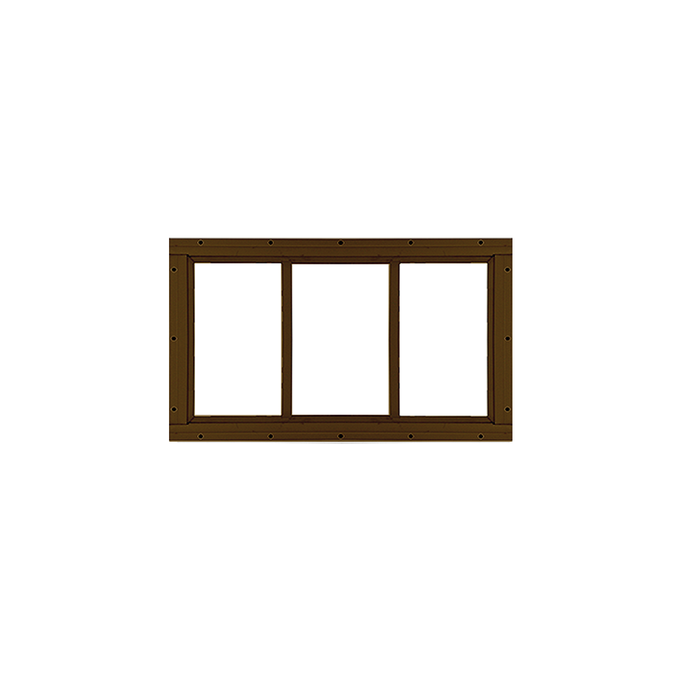 Fixed 10" x 18" Transom Window with Tempered Glass Brown Flush