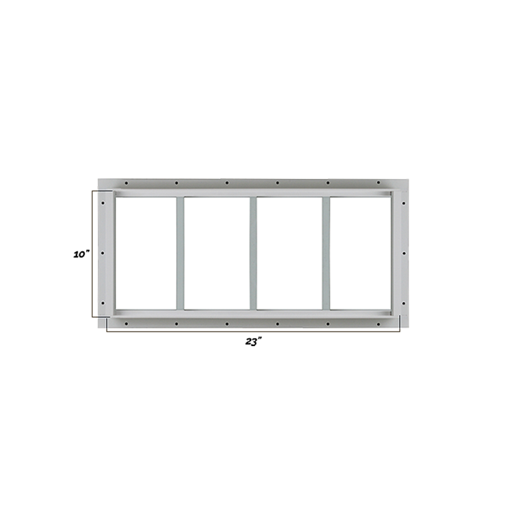 Fixed 10" x 23" Transom Window with Tempered Glass Dimensions