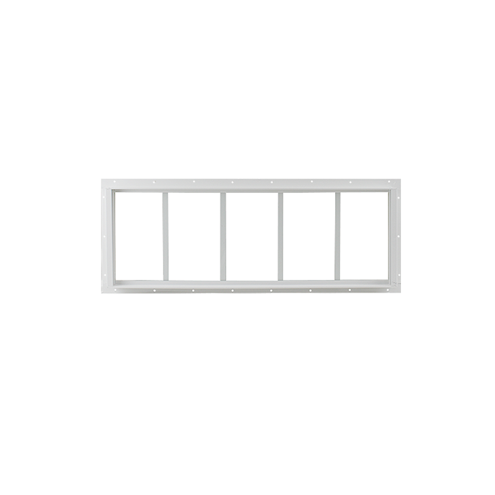 Fixed 12" x 29" White Flush Transom Window with Tempered Glass Back