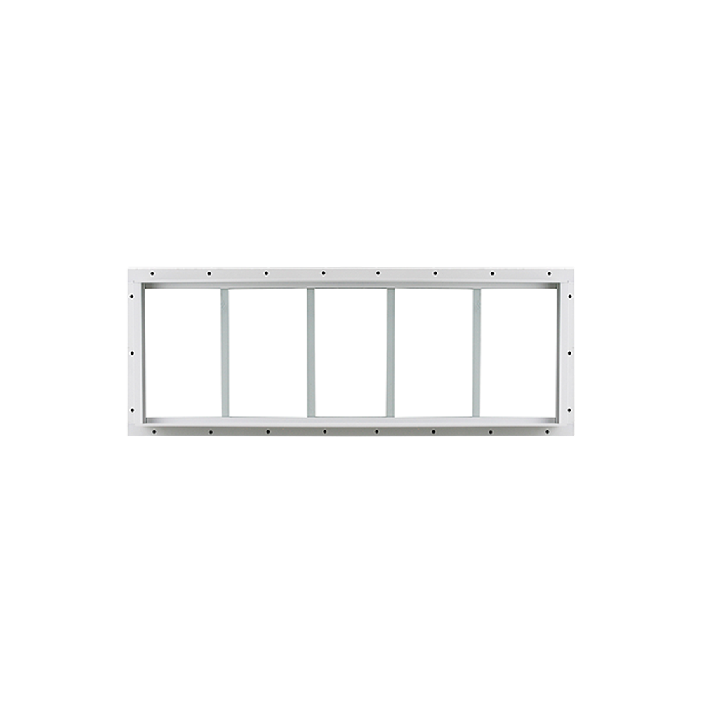 Fixed 10" x 30" White Flush Transom Window with Tempered Glass White Flush Back