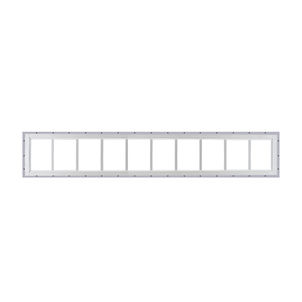 Fixed 10" x 60" Transom Window with Tempered Glass White J-Channel