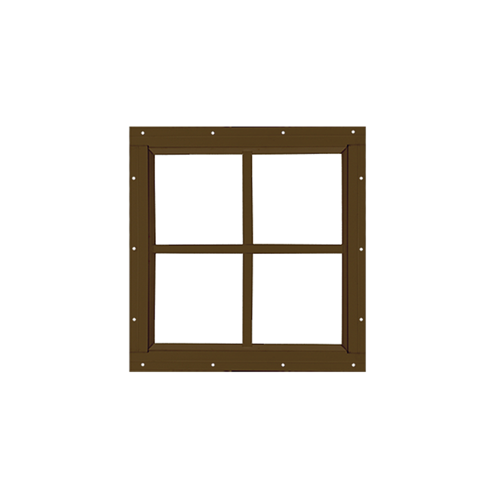 Fixed 12" x 12" Square Window with Tempered Glass Brown Flush