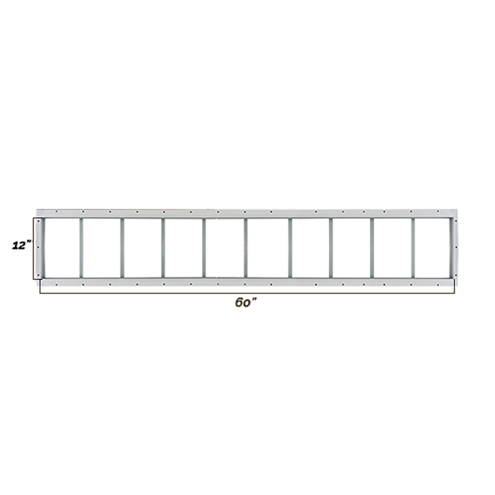 Fixed 12" x 60" White Flush Transom Window with Tempered Glass Dimensions