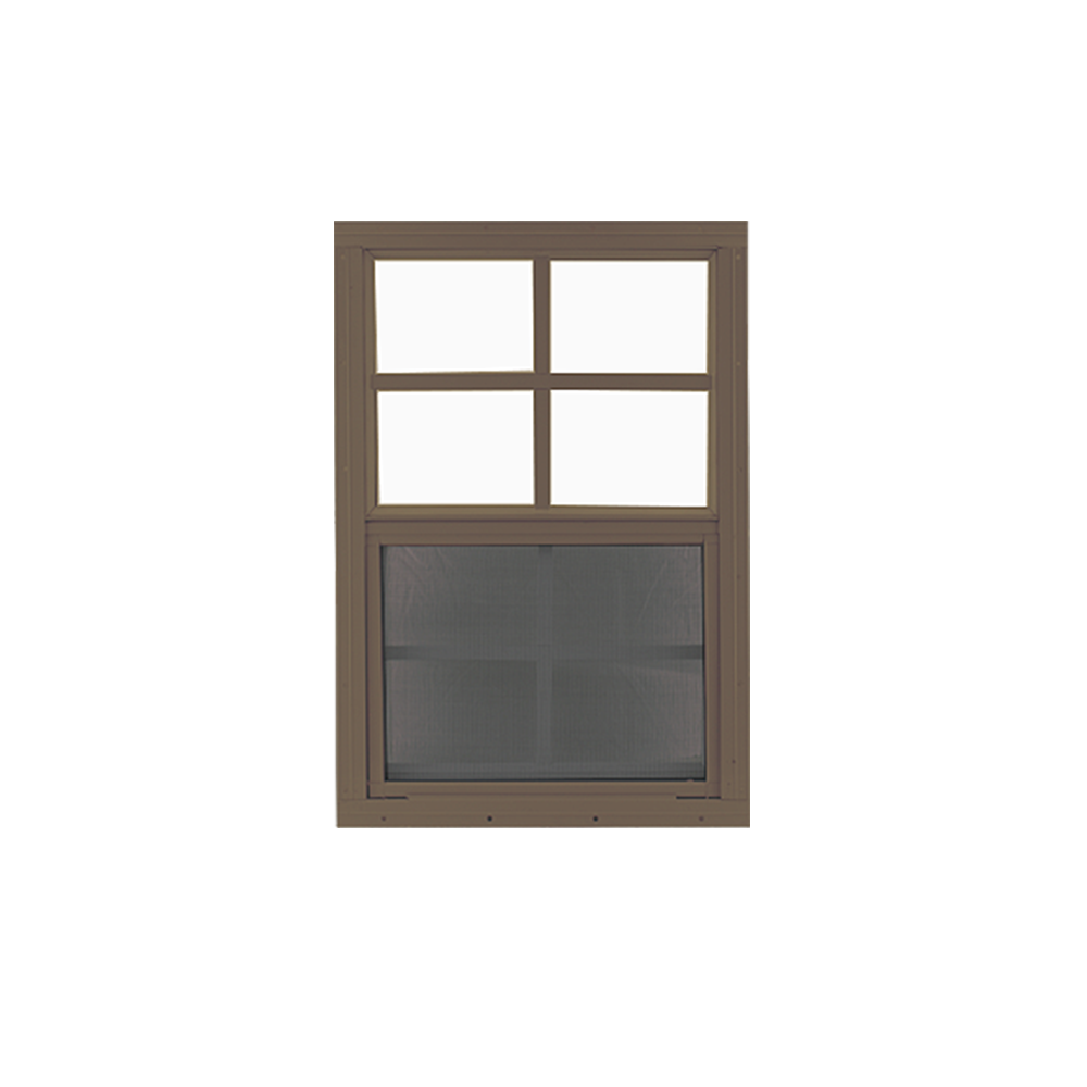 Vertical Slider 16" x 24" Window with Tempered Glass Brown Flush
