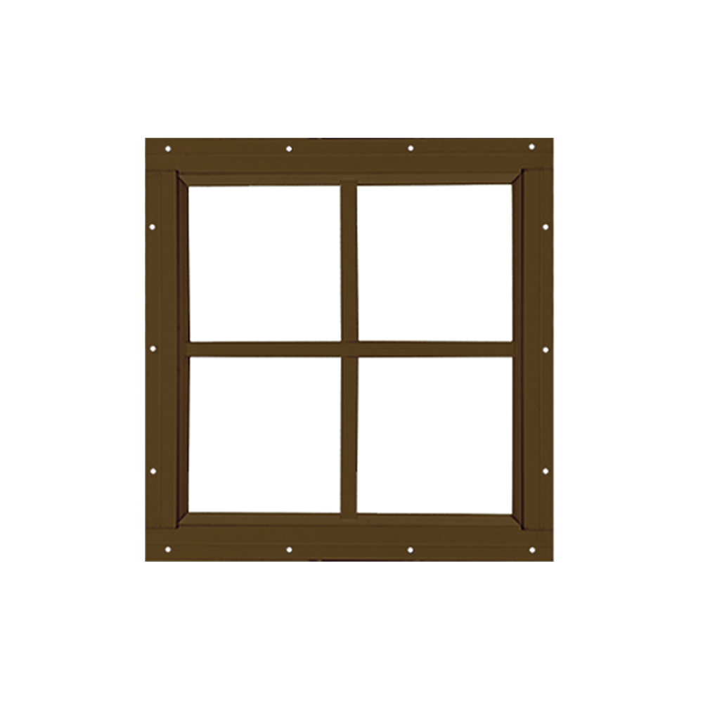 Fixed 18" x 18" Square Window with Tempered Glass Brown Flush