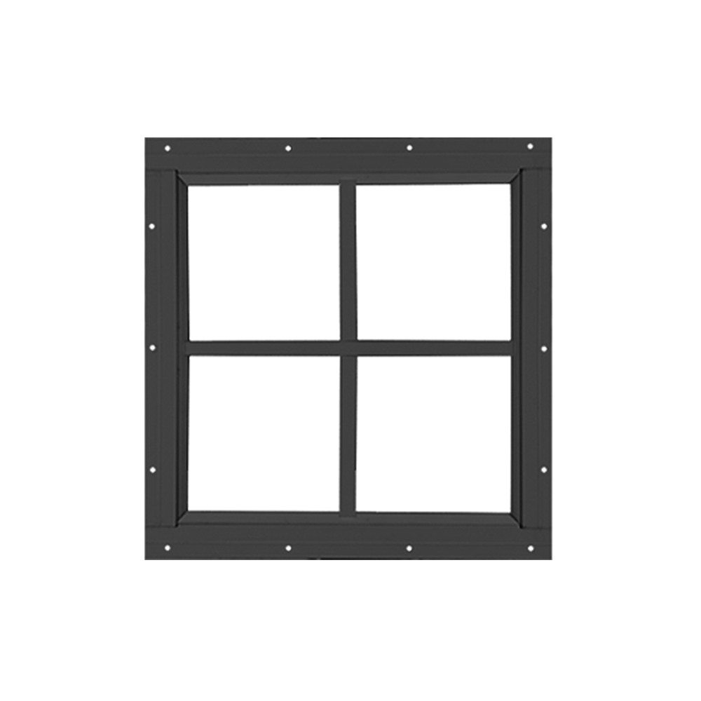 Fixed 18" x 18" Square Window with Tempered Glass Black Flush