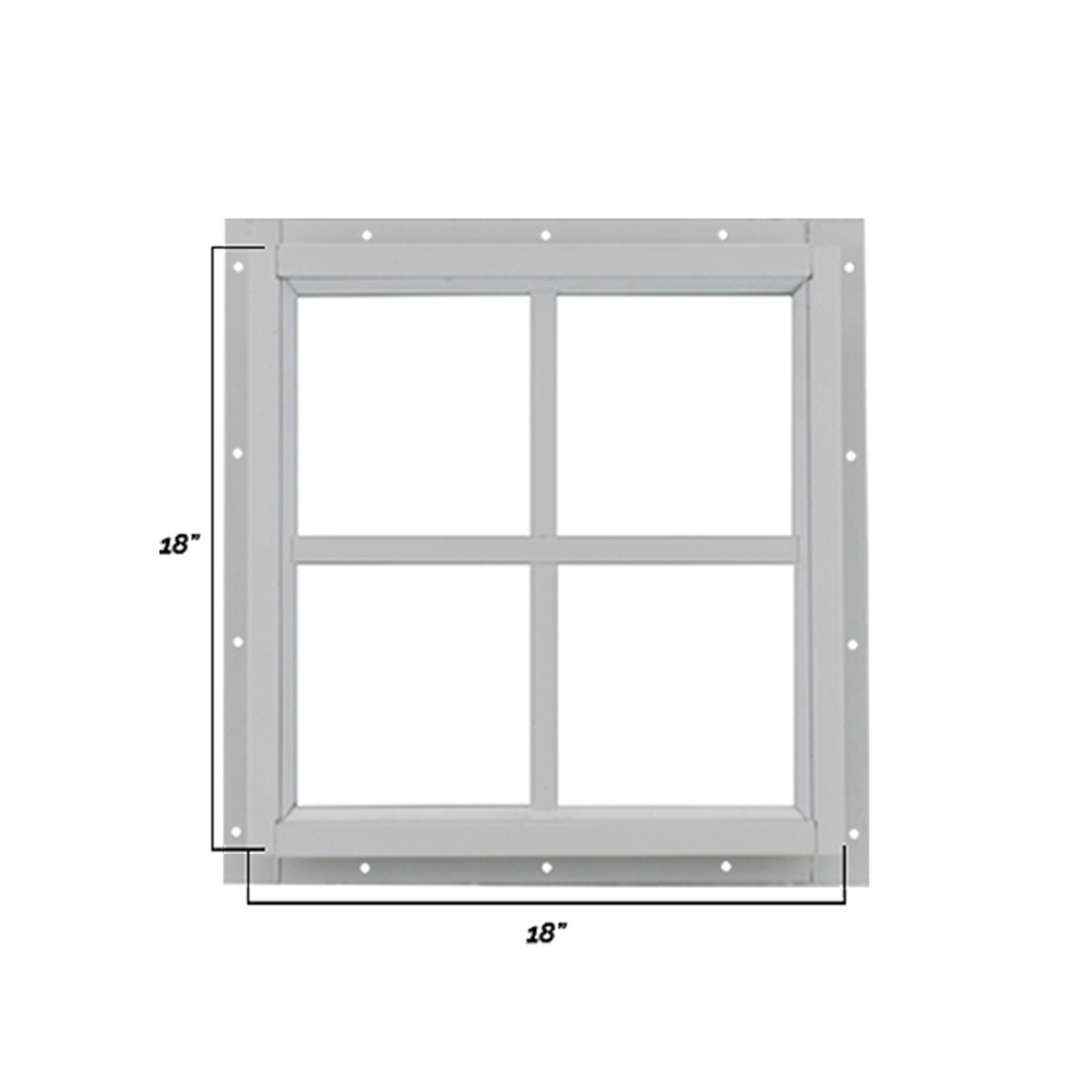 Fixed 18" x 18" Square Window with Tempered Glass Dimensions