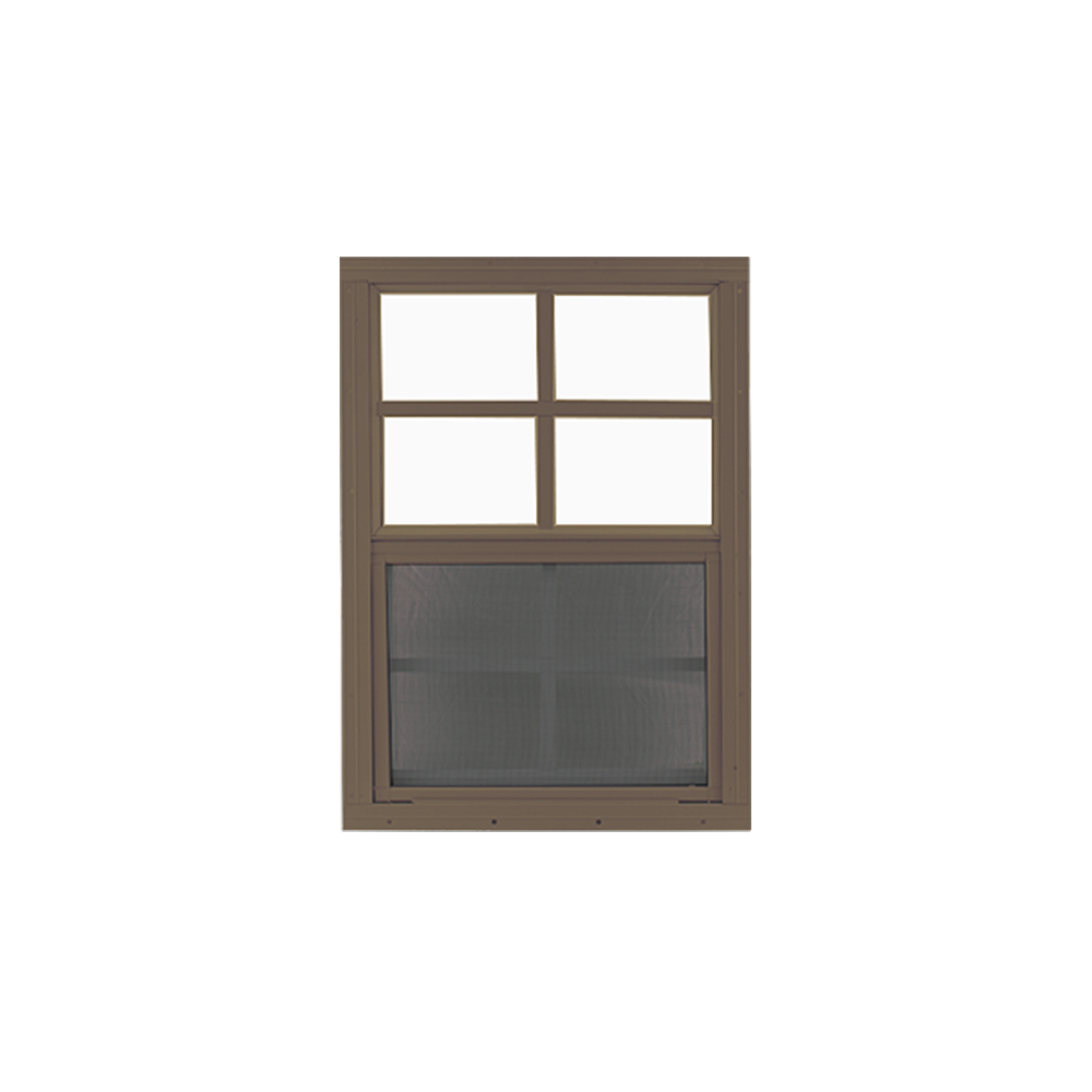 Vertical Slider 18" x 23" Window with Tempered Glass Brown Flush