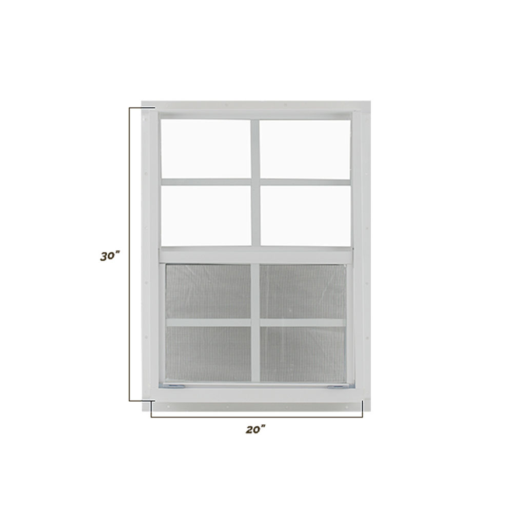 Vertical Slider 20" x 30" Shed Window with Tempered Glass Dimensions
