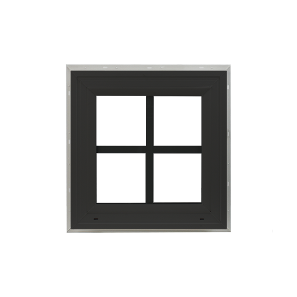 Decorative Window 24" x 24" Double Pane Standard Glass Clear Black
