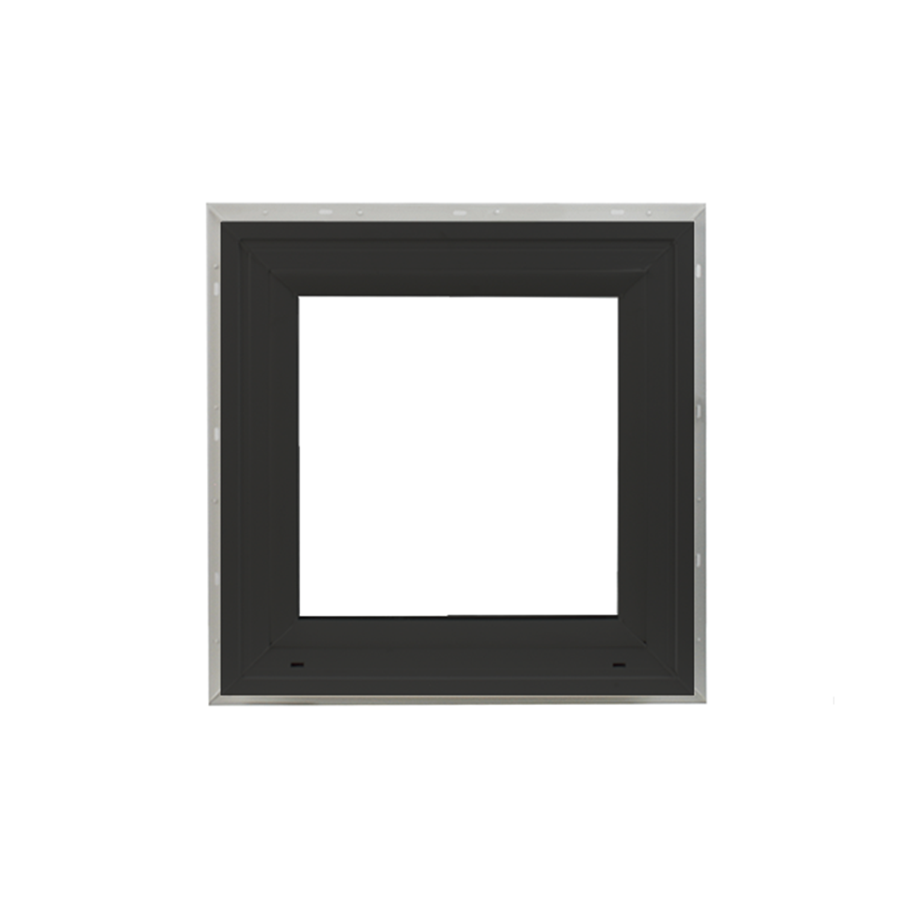 Decorative Window 24" x 24" Double Pane Standard Glass Clear Black No Grid Front