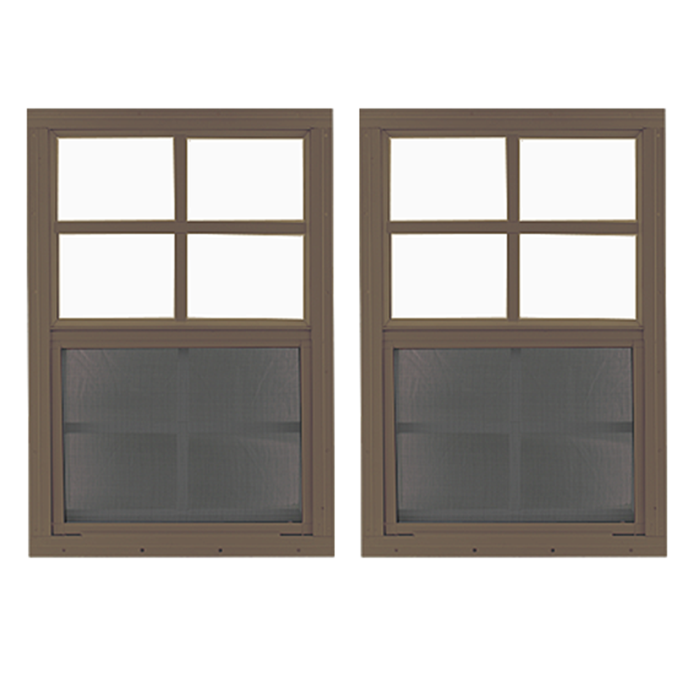 24" x 36" Window with Tempered Glass Bundle Brwon Front