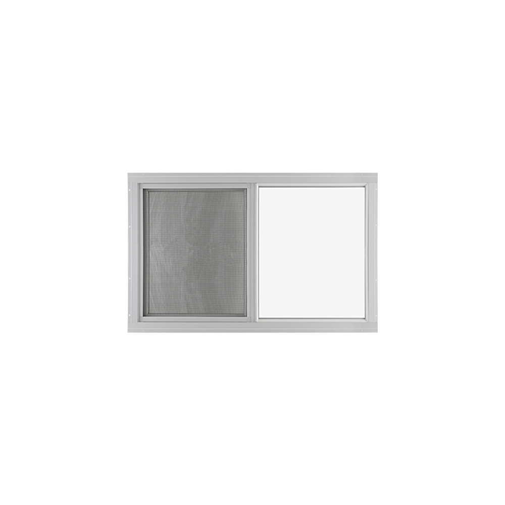 Horizontal Slider 24" x 18" Flush Window with Tempered Glass, No Grid Front