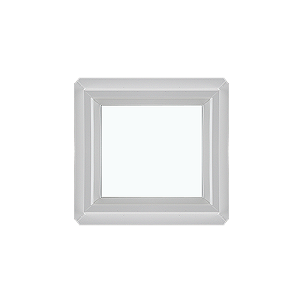 Fixed 24" x 24" Double Pane Tempered Clear Glass Low-E PVC Window Front
