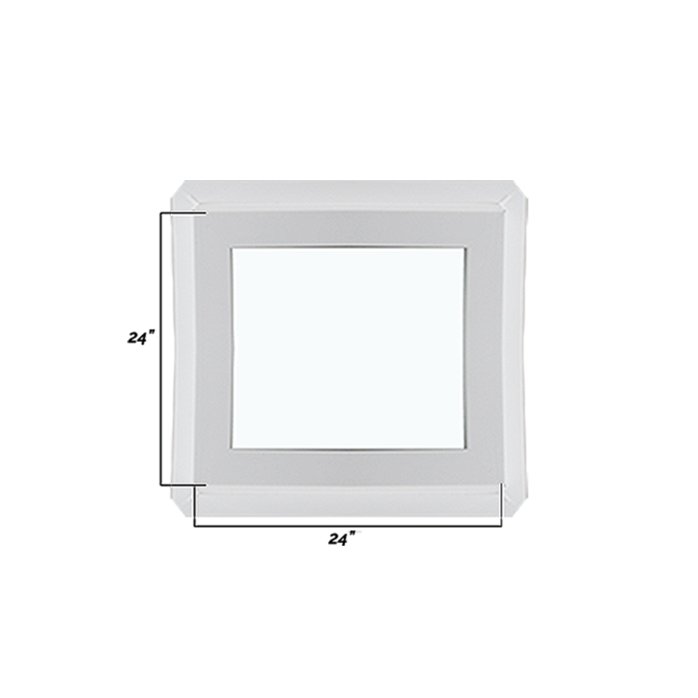 Fixed 24" x 24" Double Pane Tempered Clear Glass Low-E PVC Window Dimensions