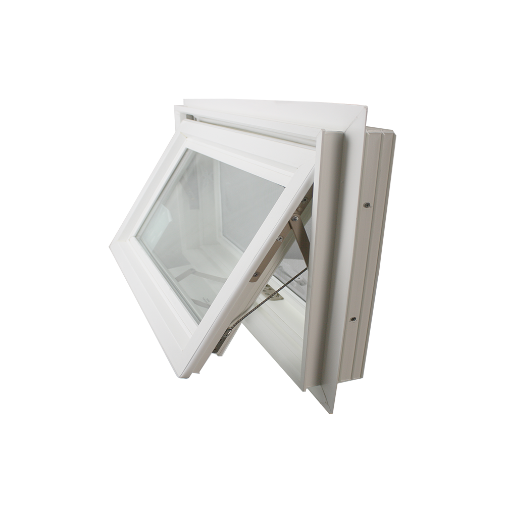 48" x 16" Crank Out Double Pane Windows Tempered Glass Low-E Clear White Side