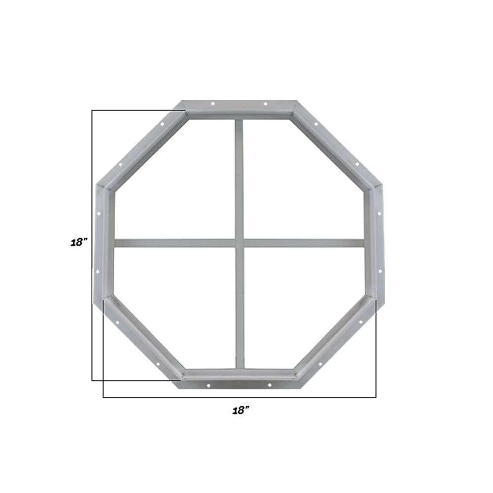 Fixed 18" Octagon Window with Tempered Glass Dimensions