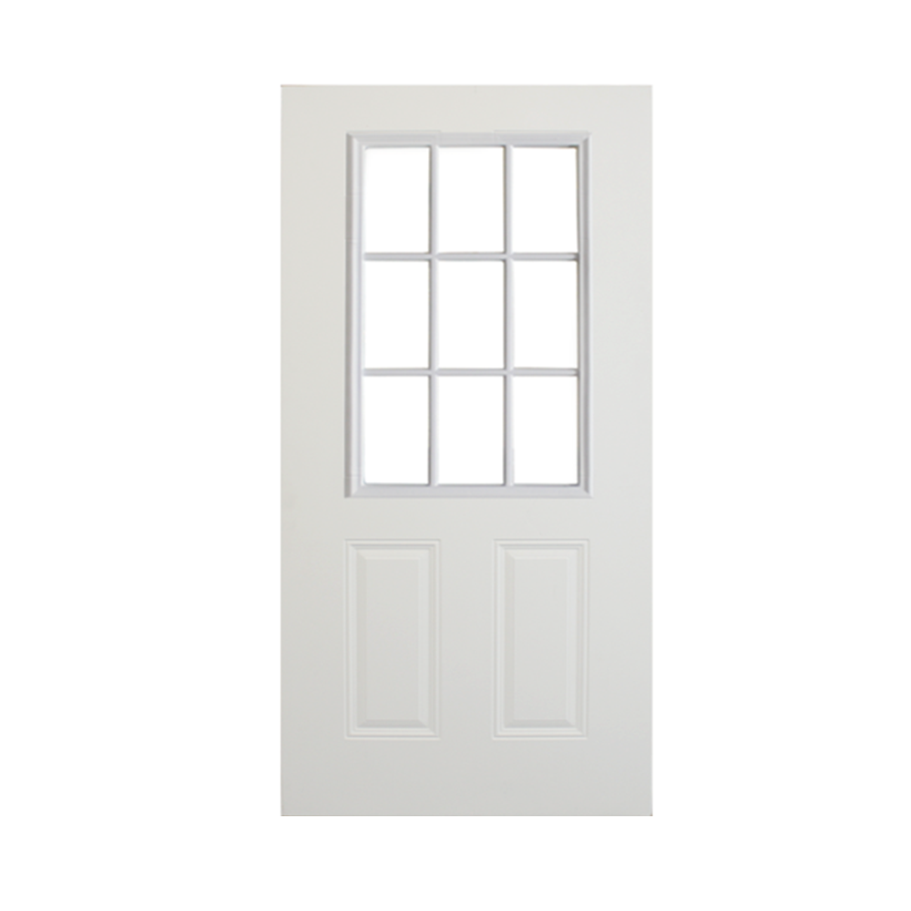 Steel Smooth 2 Panel 9 Lite Steel Door 36" x 79" - Shed Windows and More, Inc.