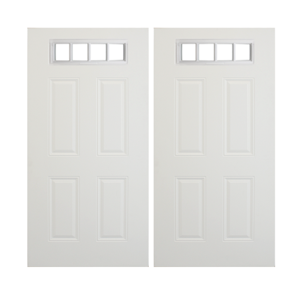 Steel Smooth 4 Panel 4 Lite Top Steel Door 36" x 79" - Shed Windows and More, Inc.