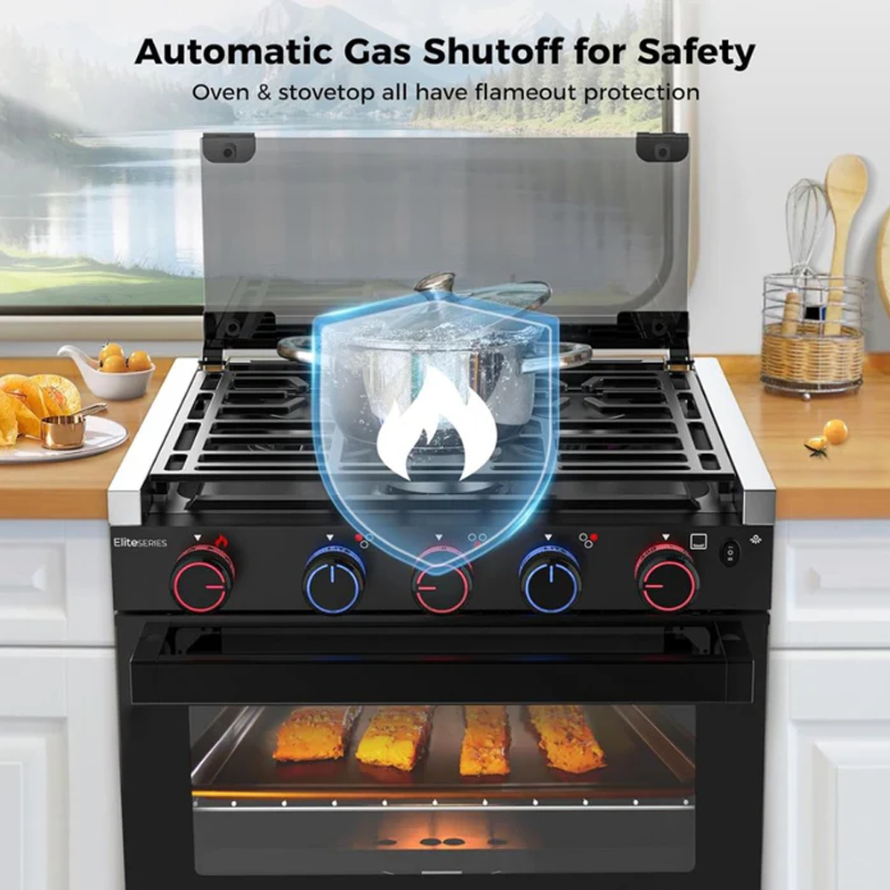 Camplux RV Gas Oven w/3 Burners Cooktop - Shed Windows and More, Inc.