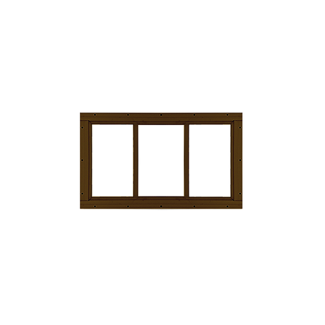 Fixed 10" x 18" Transom Window with Tempered Glass Brown Flush