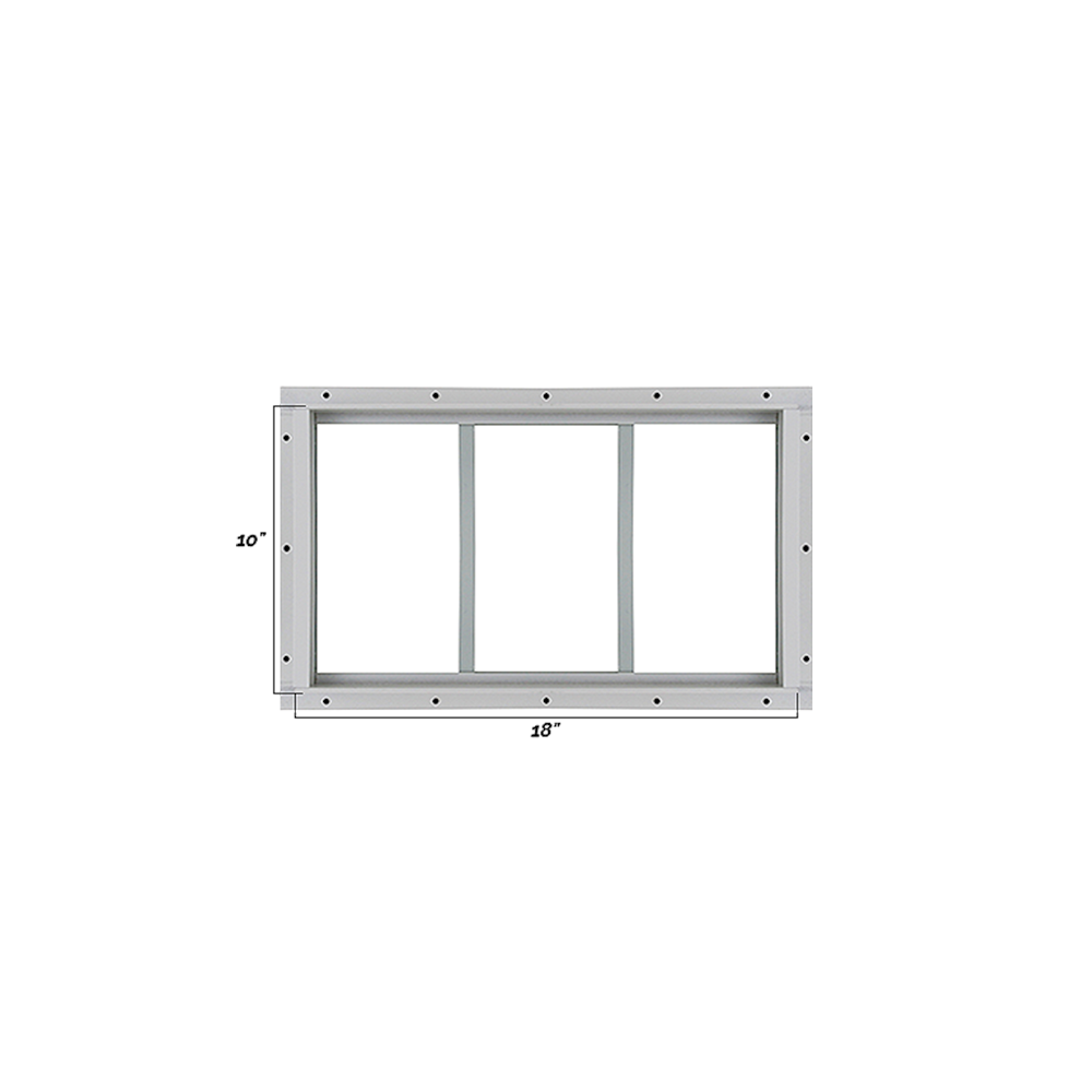 Fixed 10" x 18" Transom Window with Tempered Glass Dimensions