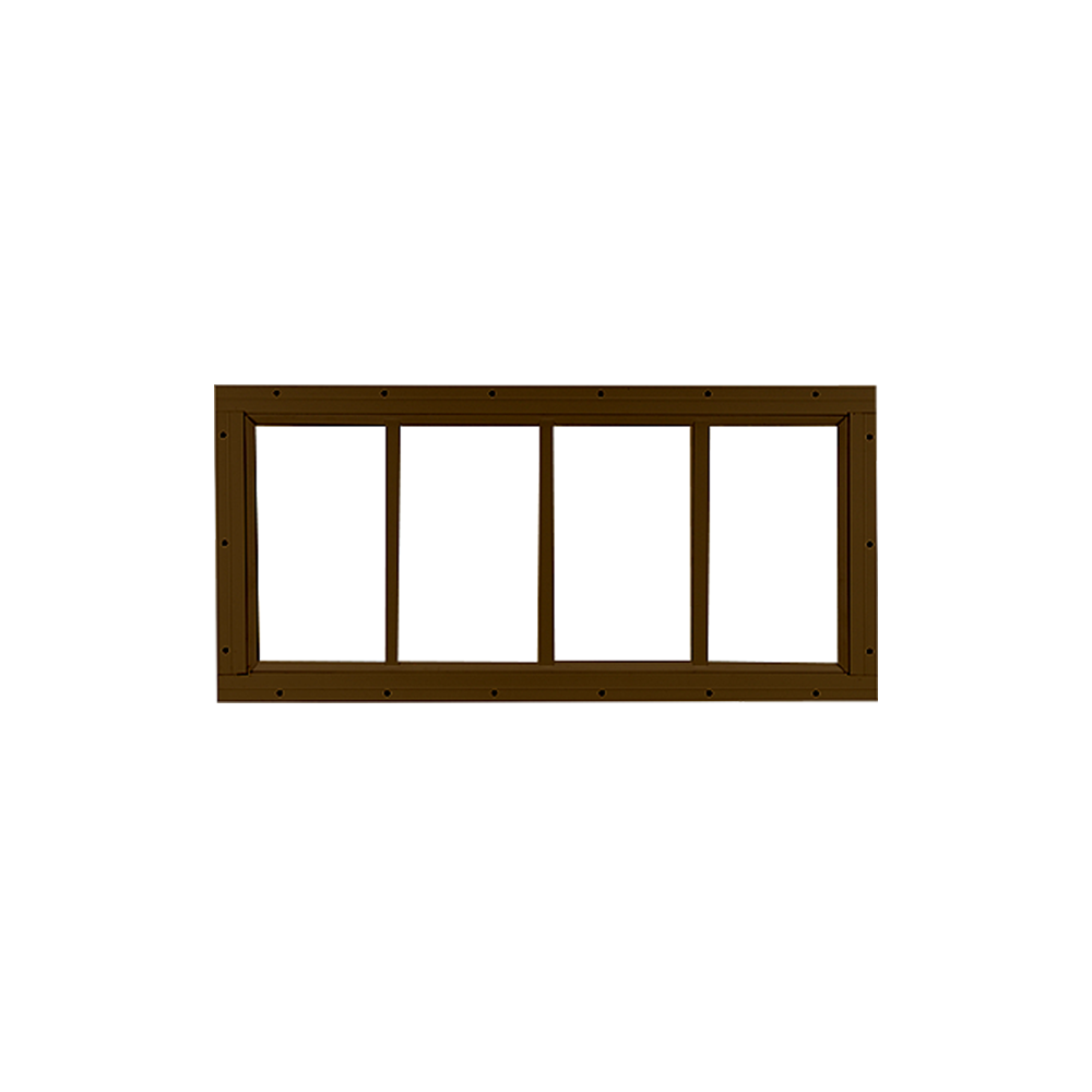 Fixed 10" x 23" Transom Window with Tempered Glass Brown Flush