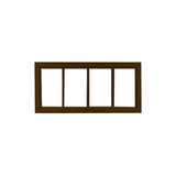 Fixed 10" x 23" Transom Window with Tempered Glass Brown Flush