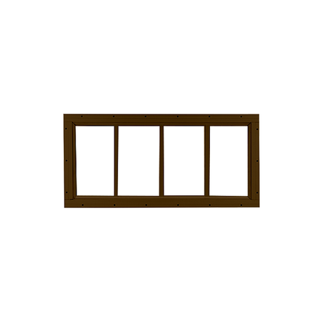 Fixed 10" x 23" Transom Window with Tempered Glass Brown Flush