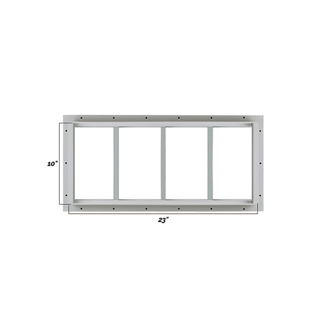 Fixed 12" x 23" White Flush Transom Window with Tempered Glass Dimensions