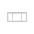 Fixed 10" x 23" Transom Window with Tempered Glass White J-Channel
