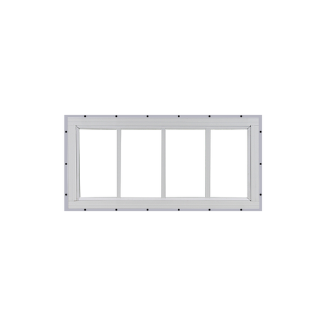 Fixed 10" x 23" Transom Window with Tempered Glass White J-Channel