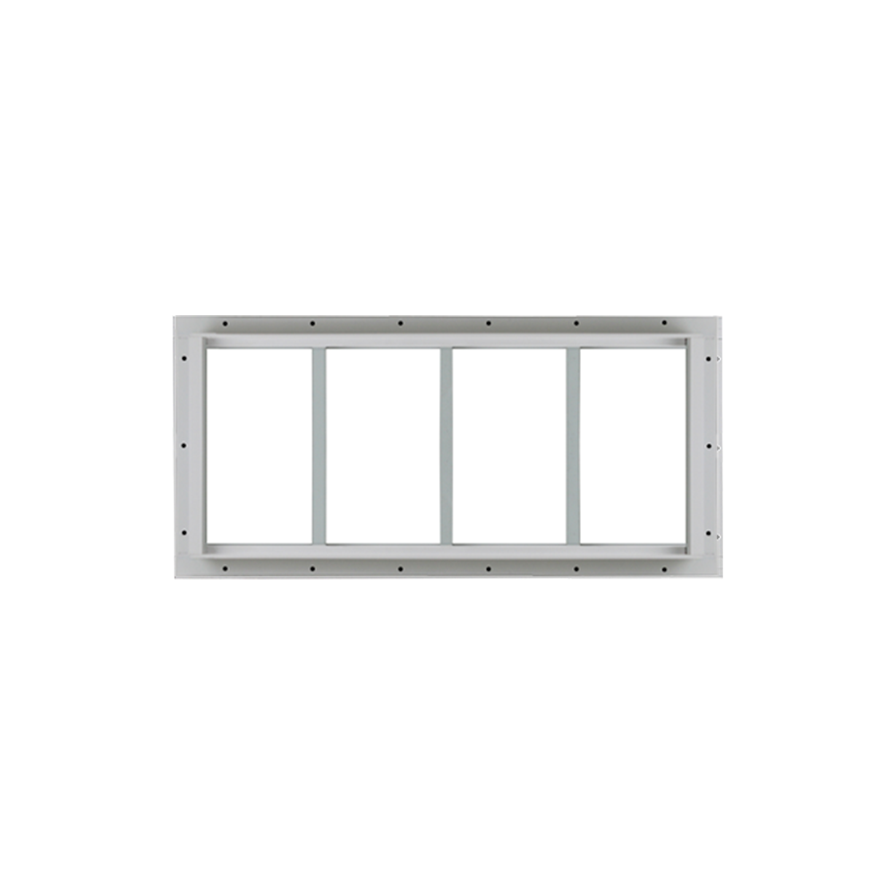 Fixed 10" x 24" White Flush Transom Window with Tempered Glass White Flush Back