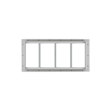 Fixed 10" x 24" White Flush Transom Window with Tempered Glass White Flush Back