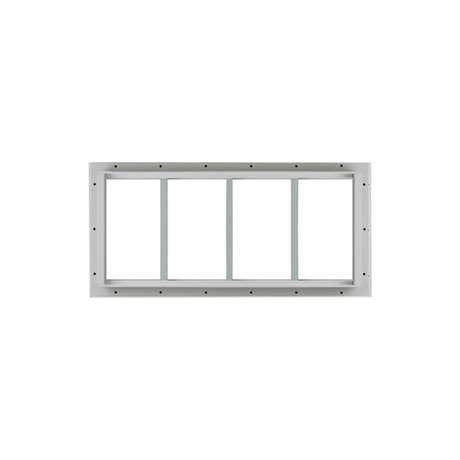 Fixed 10" x 24" White Flush Transom Window with Tempered Glass White Flush Back