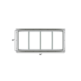 Fixed 10" x 24" White Flush Transom Window with Tempered Glass Dimensions