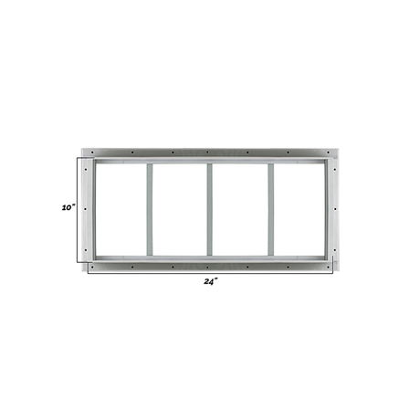 Fixed 10" x 24" White Flush Transom Window with Tempered Glass Dimensions