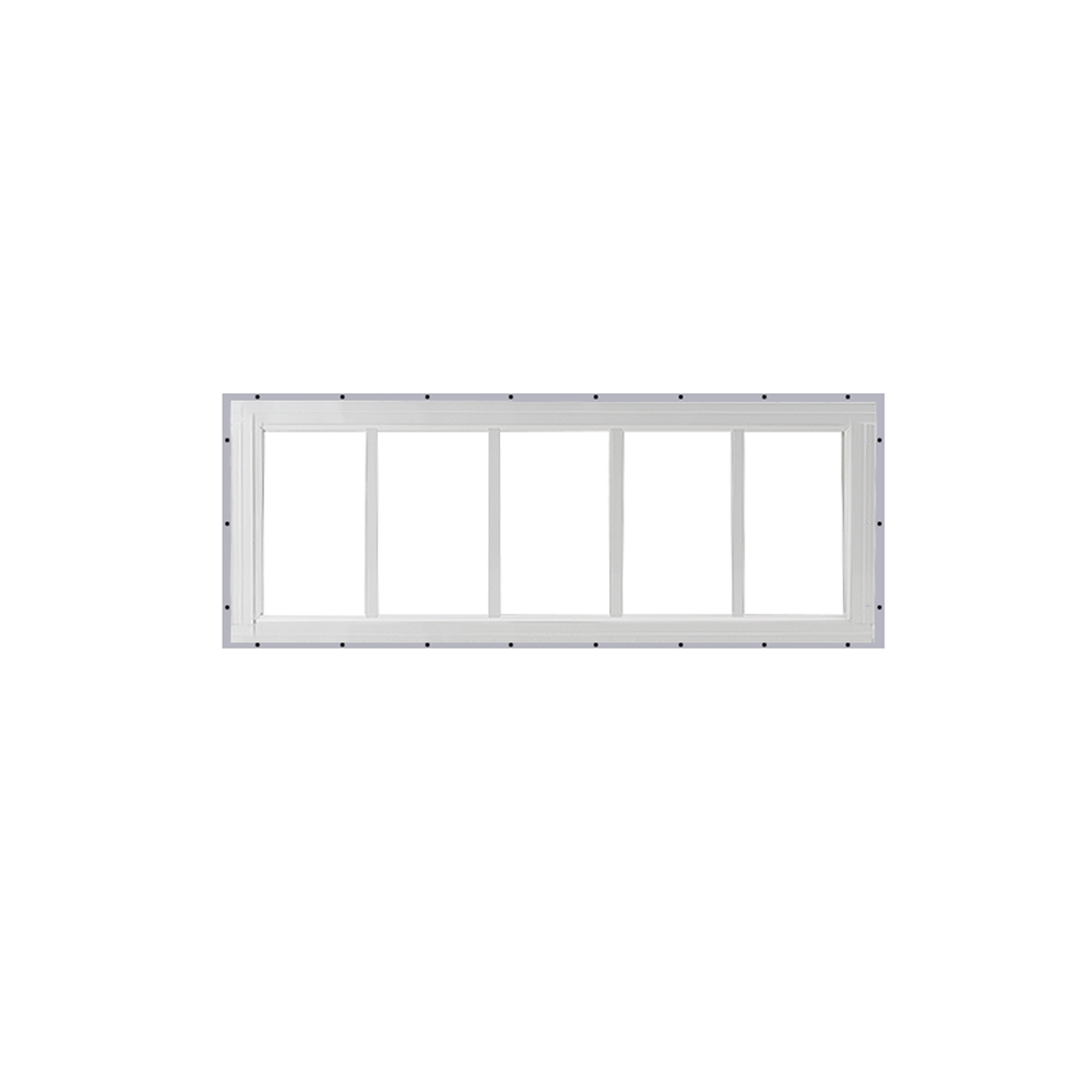 Fixed 10" x 29" Transom Window with Tempered Glass White J-Channel