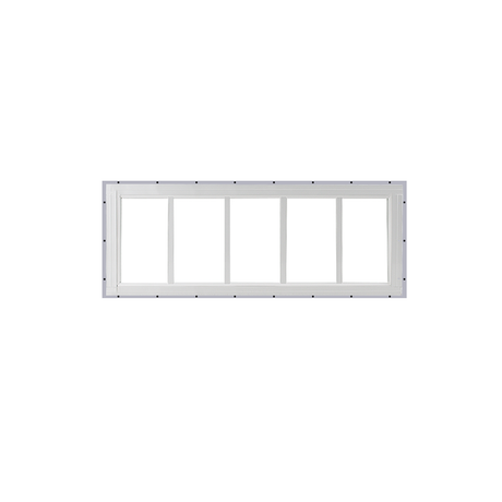Fixed 10" x 29" Transom Window with Tempered Glass White J-Channel