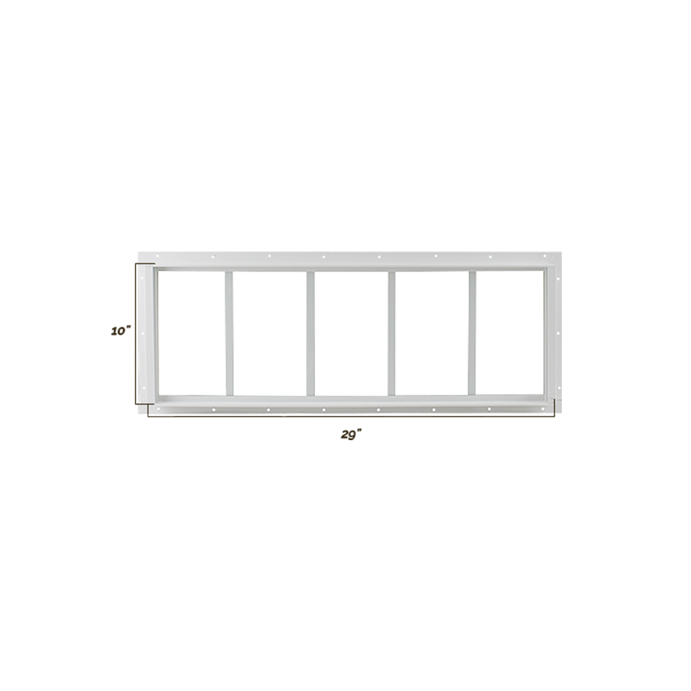 Fixed 10" x 29" Transom Window with Tempered Glass Dimensions