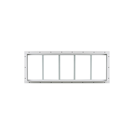 Fixed 10" x 30" White Flush Transom Window with Tempered Glass White Flush Back