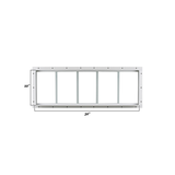 Fixed 10" x 30" White Flush Transom Window with Tempered Glass Dimensions