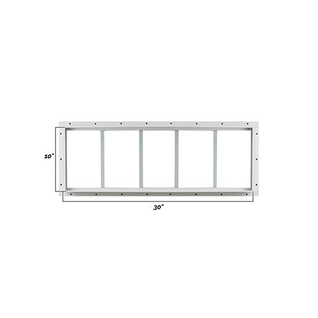 Fixed 10" x 30" White Flush Transom Window with Tempered Glass Dimensions