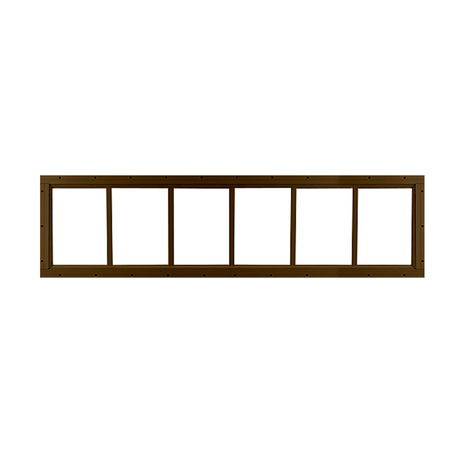 Fixed 10" x 35" Transom Window with Tempered Glass Brown Flush