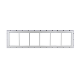 Fixed 10" x 35" Transom Window with Tempered Glass White J-Channel