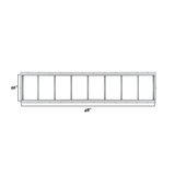 Fixed 10" x 48" Transom Window with Tempered Glass Dimensions