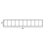 Fixed 10" x 60" Transom Window with Tempered Glass Dimensions