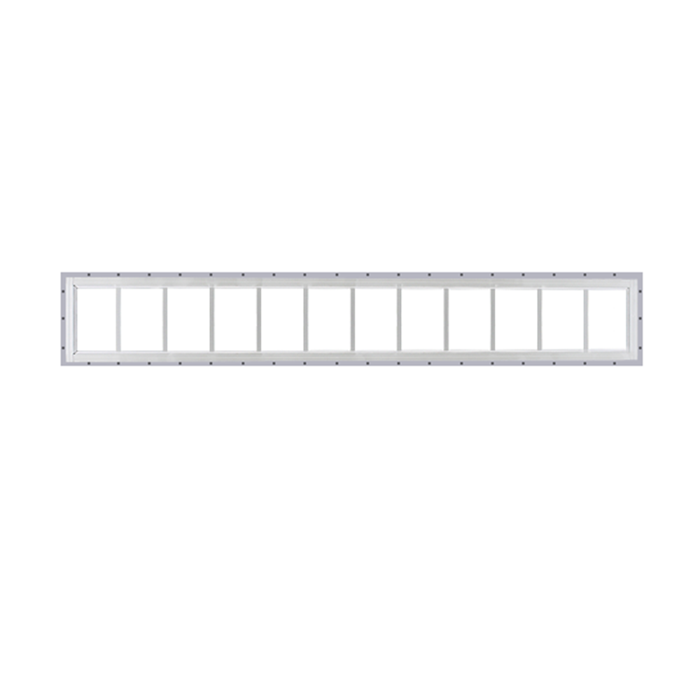 Fixed 10" x 72" Transom Window with Tempered Glass White J-Channel