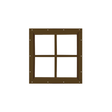 Fixed 12" x 12" Square Window with Tempered Glass Brown Flush