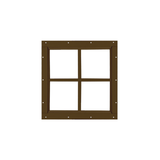 Fixed 12" x 12" Square Window with Tempered Glass Brown Flush